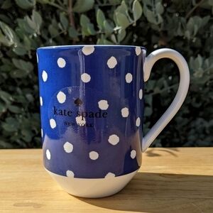 Kate Spade Lenox Blue Primrose Cobalt Drive Dot Print Mug